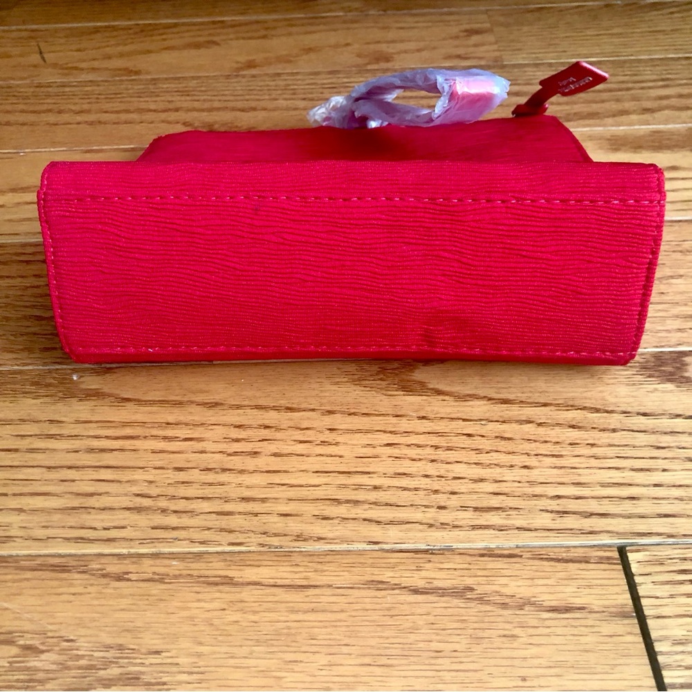 Giorgio Armani Engine Red Textured Recycled Plastic Zip Cosmetic Pouch NWT - Picture 6 of 10